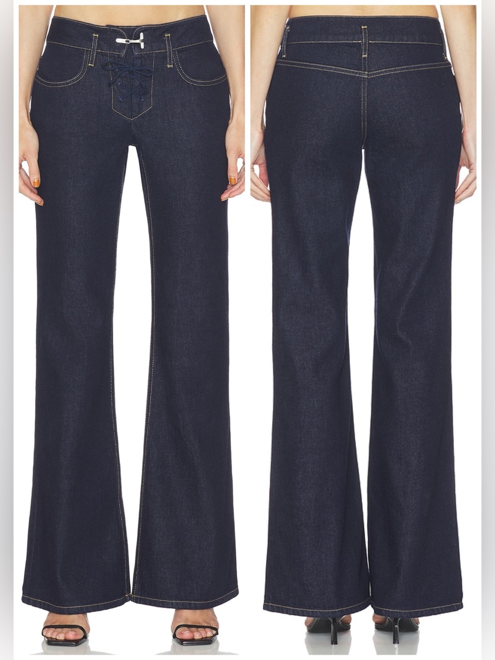 NWT Haelo Low Waist Retro Jean in Indigo Lace Up Fly Sz 25